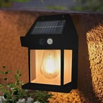 Solvägglampa med Rörelsesensor – Energisnål, Vattentålig, Superljusstark, Smart Belysning för Utomhusbruk (Vit/Svart)