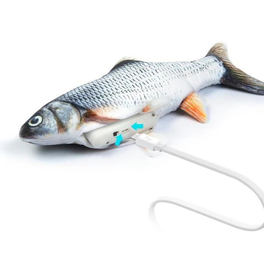 Realistisk Rörlig Fisk Kattleksak – Kattmynta, Rörelsesensor & USB Laddningsbar
