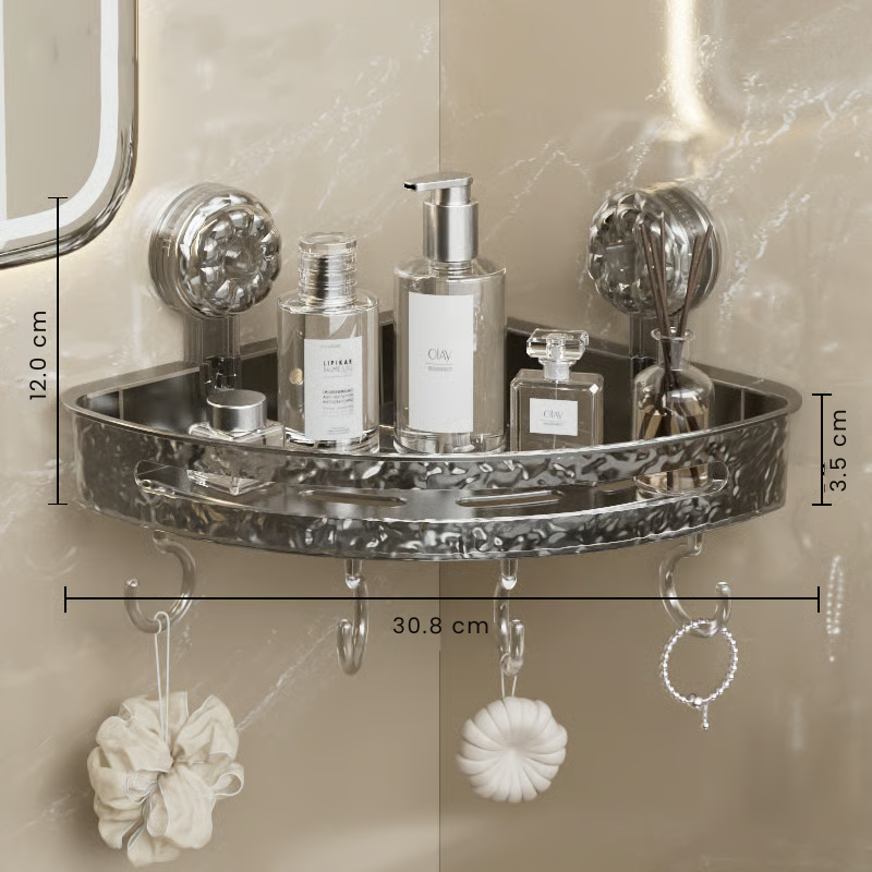 GripLock Shower Caddy™ – Badrumshylla utan borrning med stark sugkraft och platsbesparande design