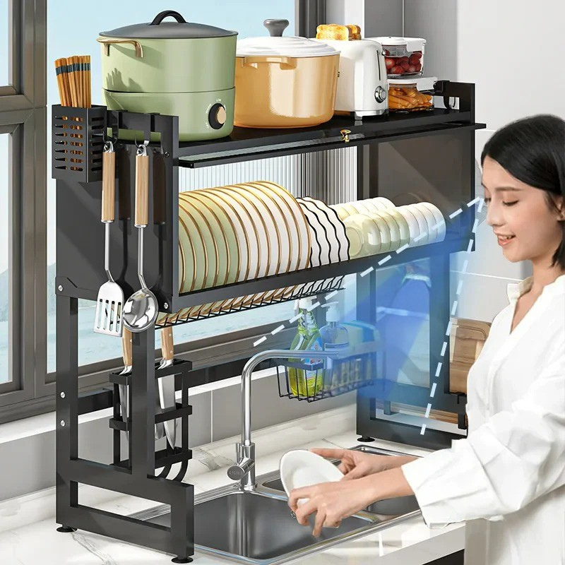 DrySpace™ Över-Sinken Diskställ – Maximera Ditt Köksutrymme Lätt