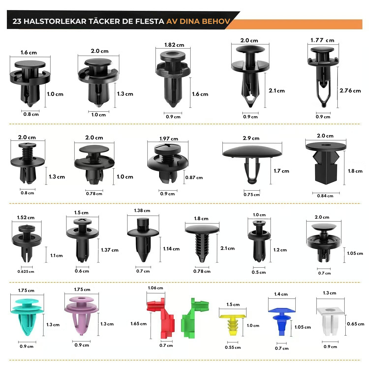 FixMate Universal Fasteners 680 Kit – 680PCS Bilklämmor med Verktygssats