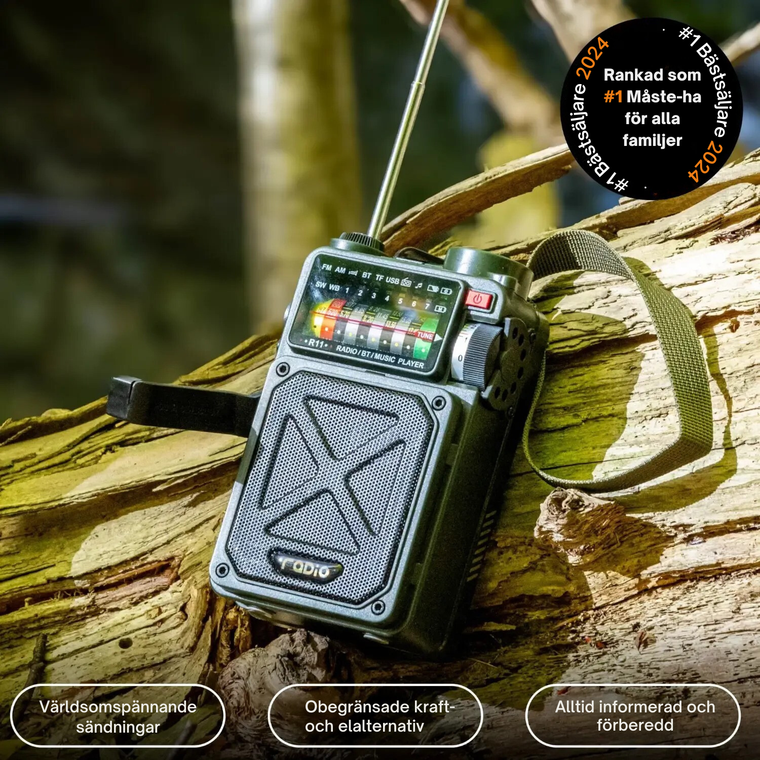 SignalSafe™ Survival Hub – 9-i-1 Nödradio, Powerbank och Säkerhetsenhet