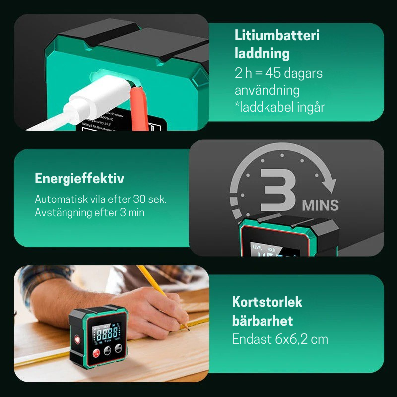 AngleMaster Pro – Digital Vinkelmätare i Fickstorlek