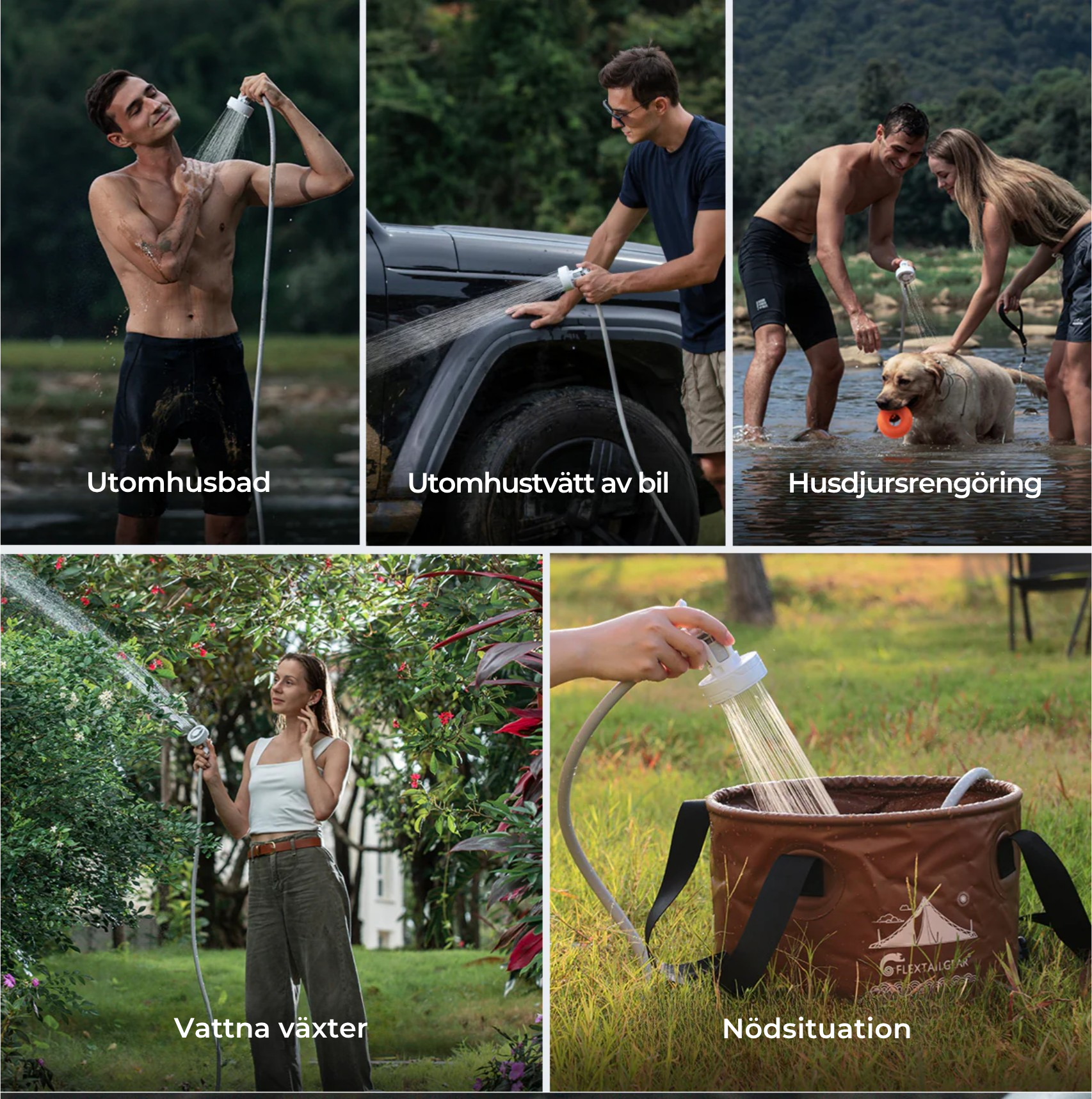 TrailShower™ | Uppladdningsbar Omedelbar Utomhusdusch