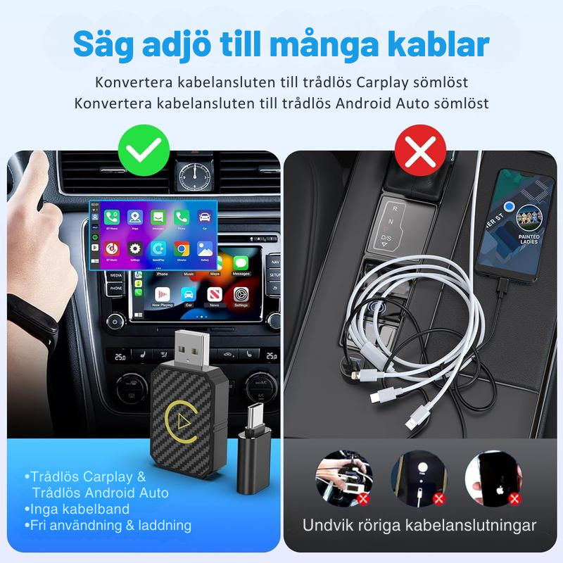 AutoPlugGo™ | Mini Trådlös CarPlay-adapter