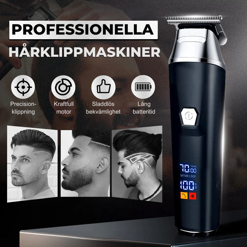 ClipPro™ | LCD-skärm Professionell Elektrisk Hårklippare