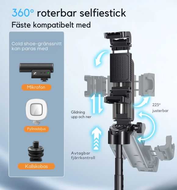 UniStiq™ |  Bärbar multifunktionell selfiestick