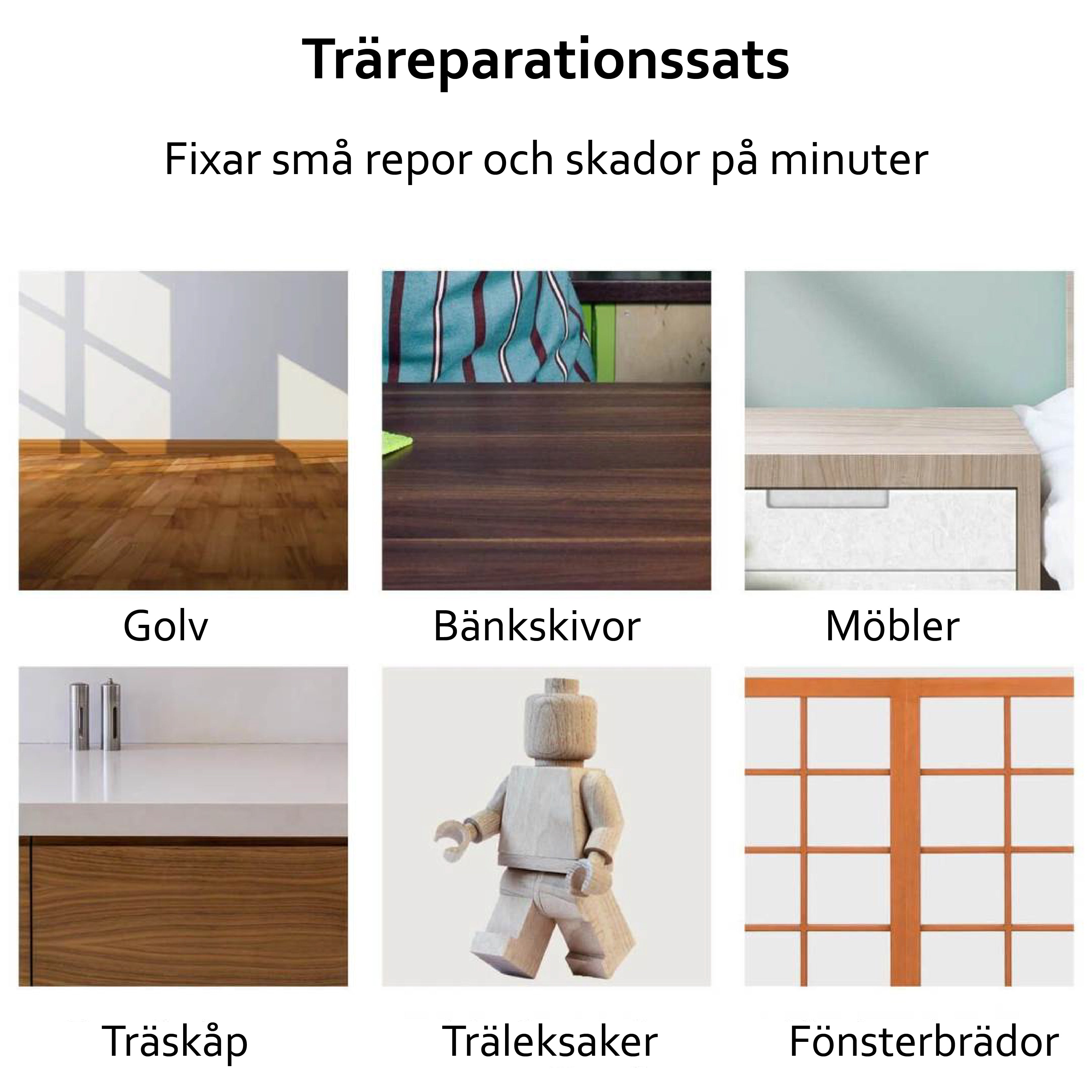 Reparationskit till möbler, lister och golv