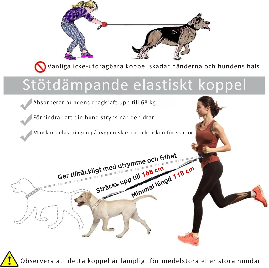DoggoBelt™ | Handsfree hundkoppel med dragkedjeficka