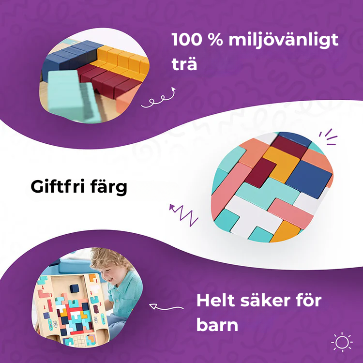 Montessori Tetris i trä