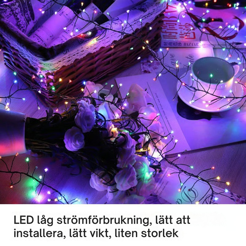 ✨ TwinkleGlow Julbelysning – Varma LED-ljusslingor för gran, fönster, sovrum och juldekoration 🎄