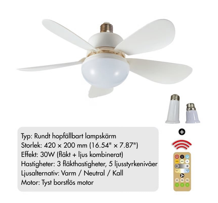 SpinGlow™ | Takfläkt med LED-belysning