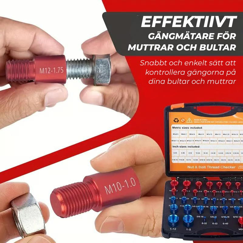 BoltGauge X44 – 44-delars universell gängmätare (Metrisk & SAE)