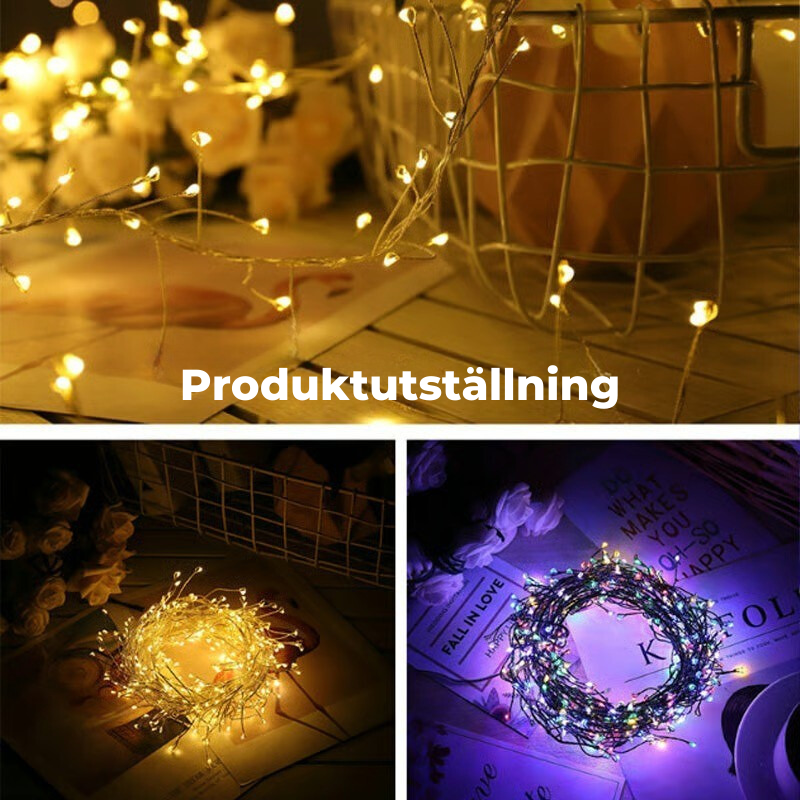 ✨ TwinkleGlow Julbelysning – Varma LED-ljusslingor för gran, fönster, sovrum och juldekoration 🎄