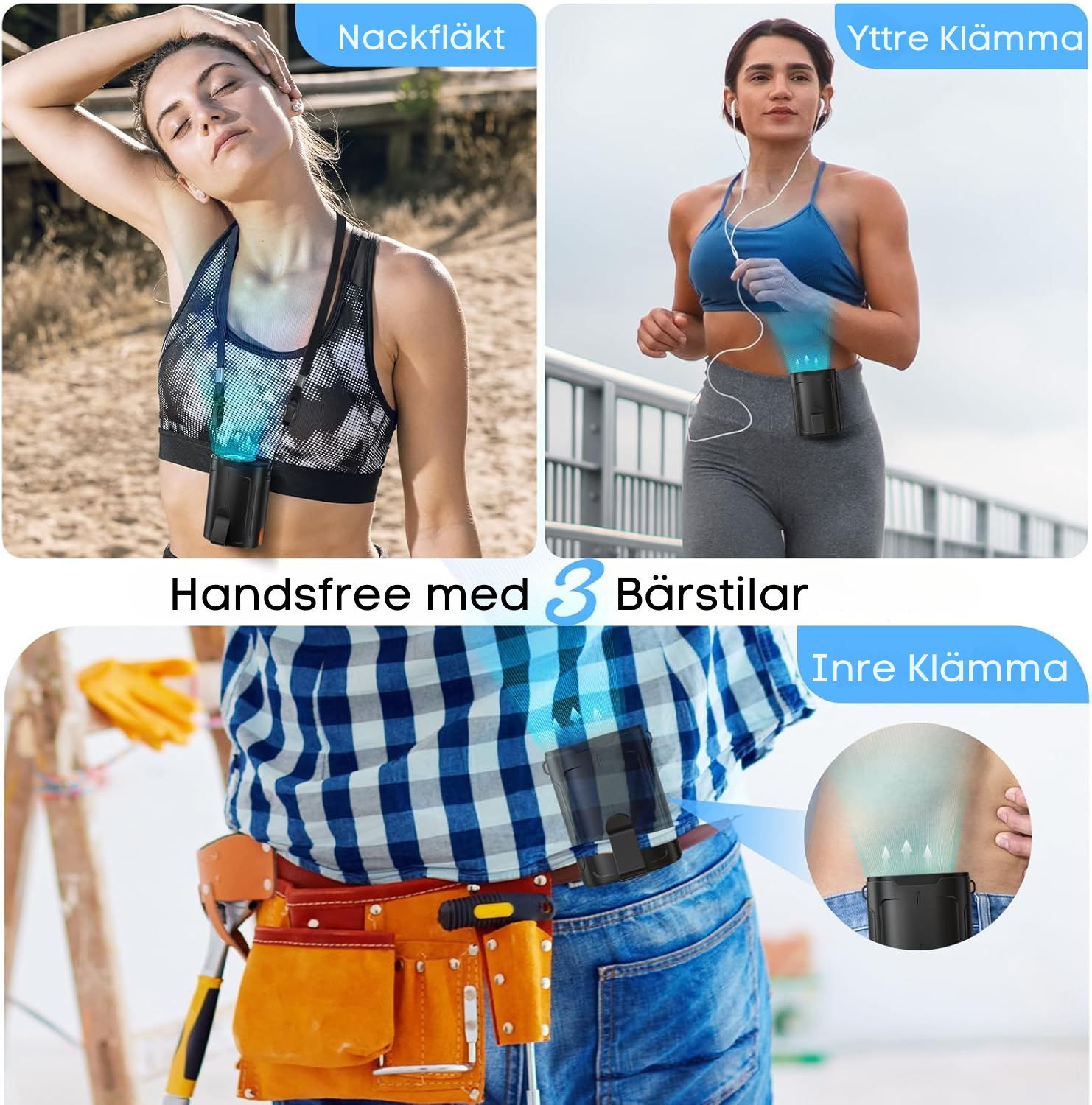 AirvoLite™ | Bärbar Turbofläkt för Personlig Kylning