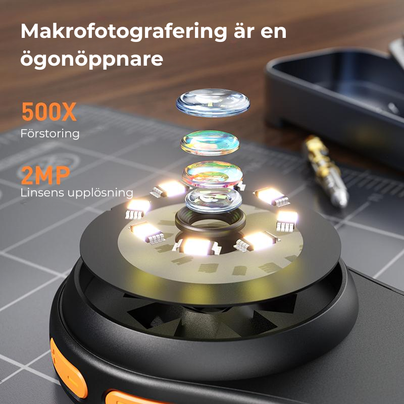 Zoomin™ | Handhållet digitalt mikroskop med LED‑belysning