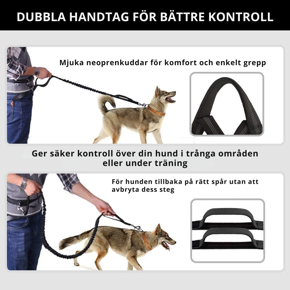 DoggoBelt™ | Handsfree hundkoppel med dragkedjeficka