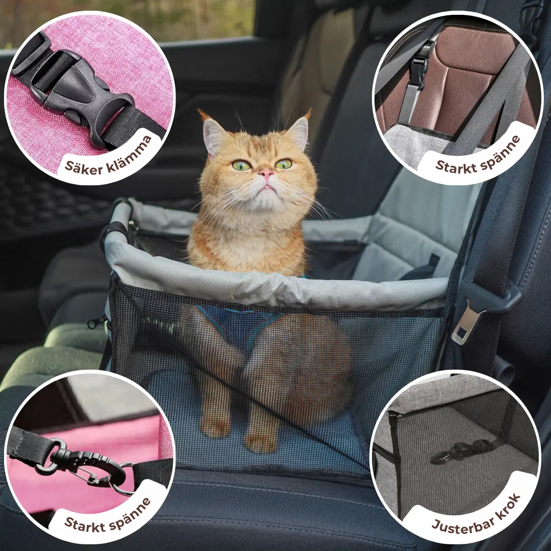 PurrfectRide™ Bilbarnstol – Luftig Komfort för Små & Mellanstora Husdjur