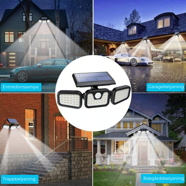 BrightGuard™ Solcellsrörelselampa – Lys upp och skydda ditt hem med trygghet!
