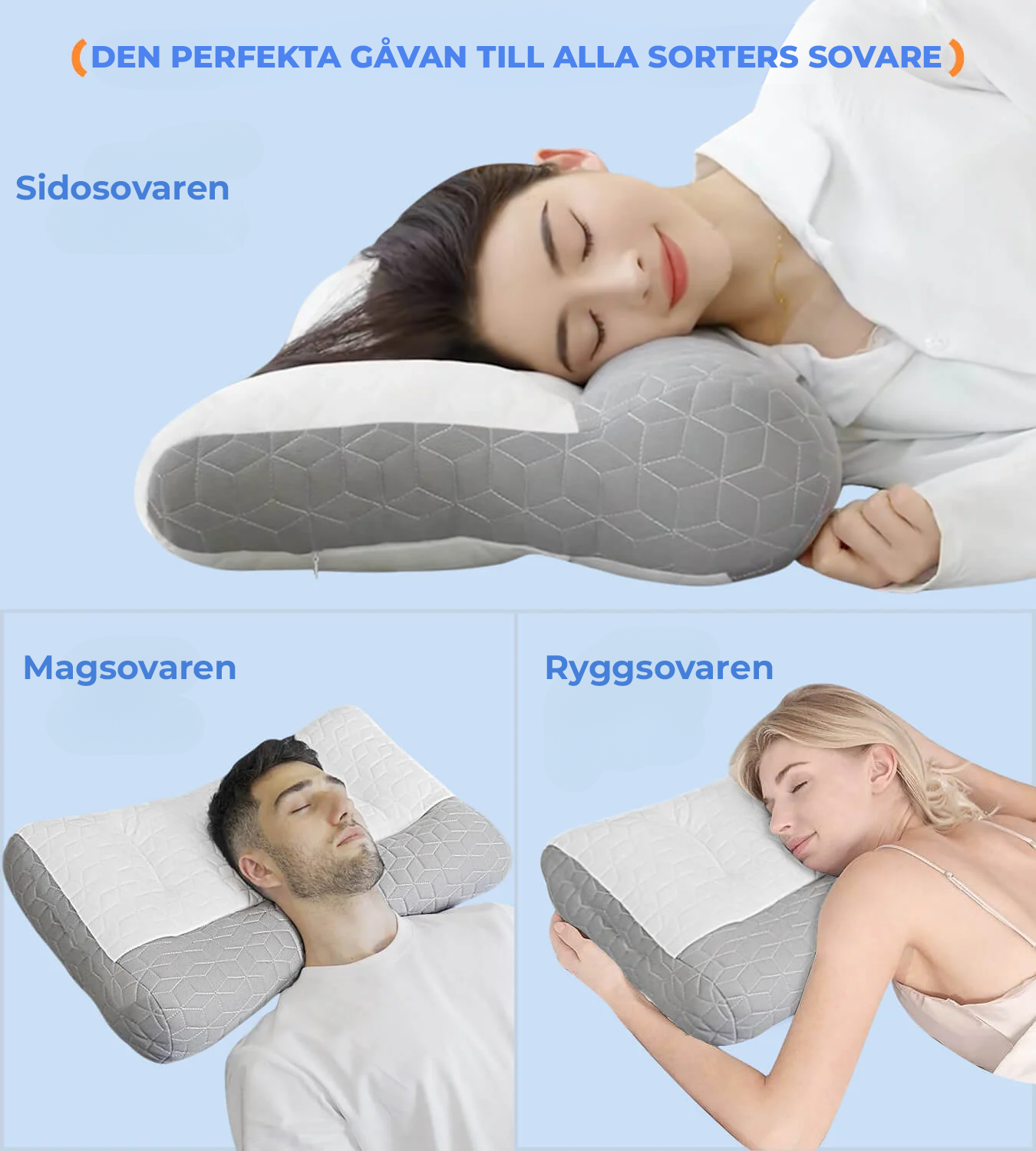Ortopedisk kudde för djup sömn