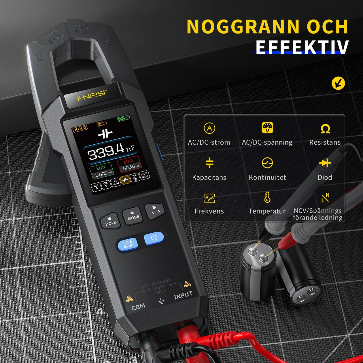 DMC-100 SmartMeter™ | Precision Clamp Multimeter med Färgdisplay