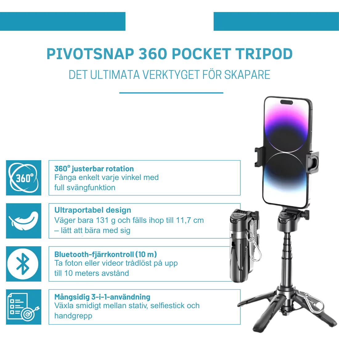 PivotSnap 360 Fickstativ