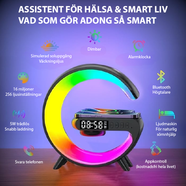 GlowTunes Smart Lamp - Multifunktionell Bluetooth-högtalare