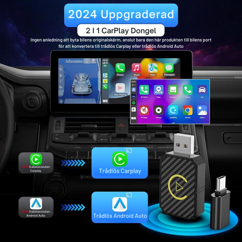 AutoPlugGo™ | Mini Trådlös CarPlay-adapter