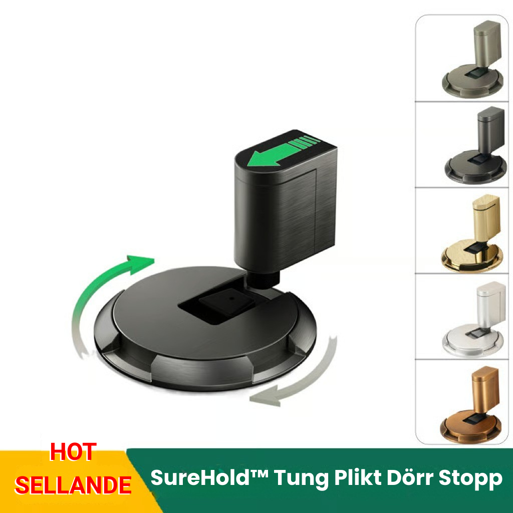 SureHold™ Kraftig Dörrstopp – Borrfri, Osynlig och Byggd för att Hålla