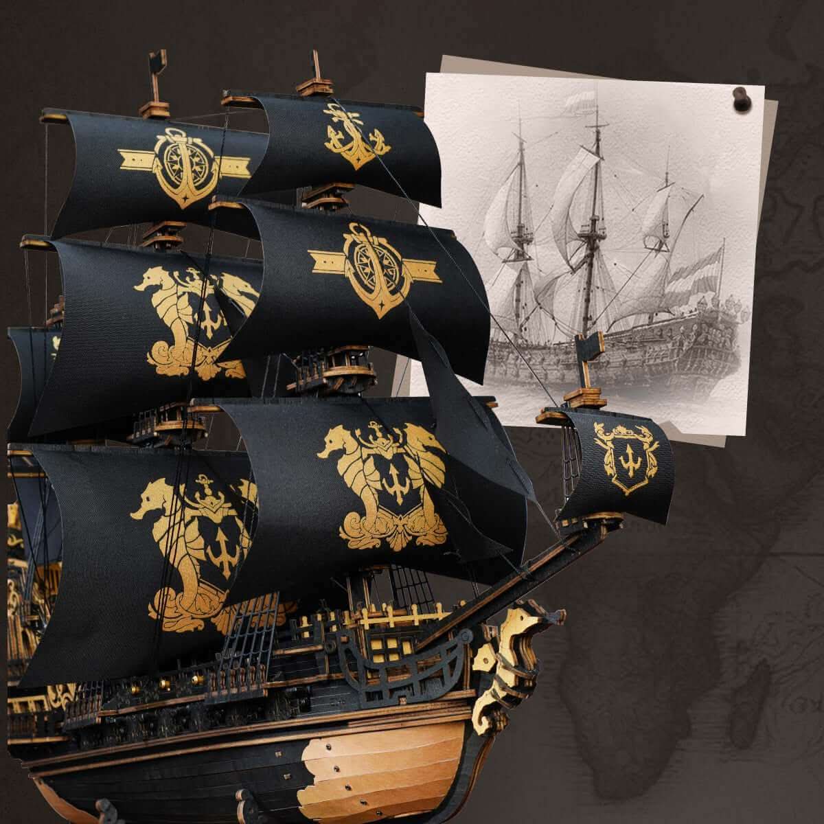 Seahorse Warbarque™ - 3D-träpussel