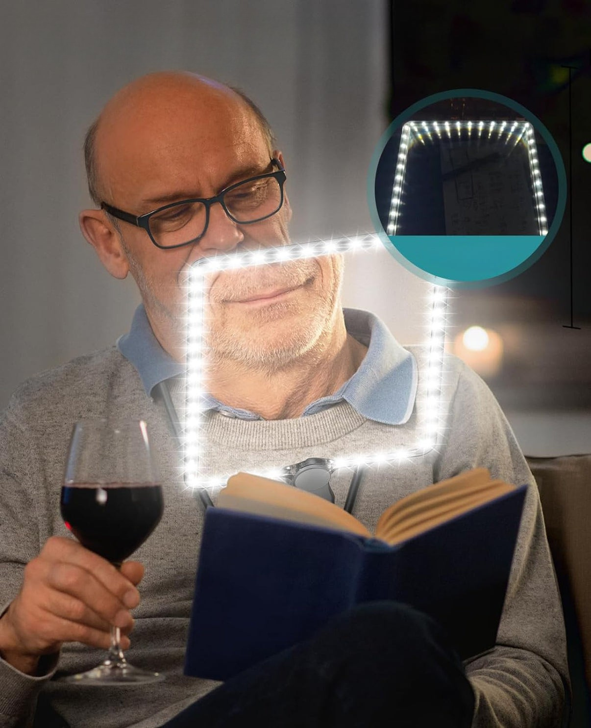 Handsfree Förstoringsglas med LED-ljus – 5X Förstoring, Flexibel Hållare & USB-Uppladdningsbar