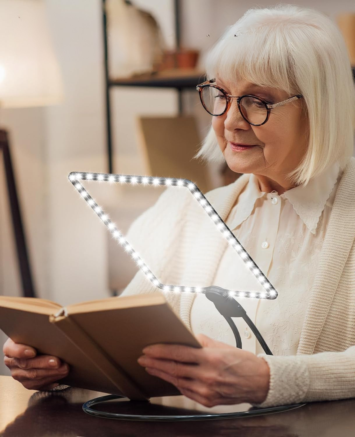 Handsfree Förstoringsglas med LED-ljus – 5X Förstoring, Flexibel Hållare & USB-Uppladdningsbar