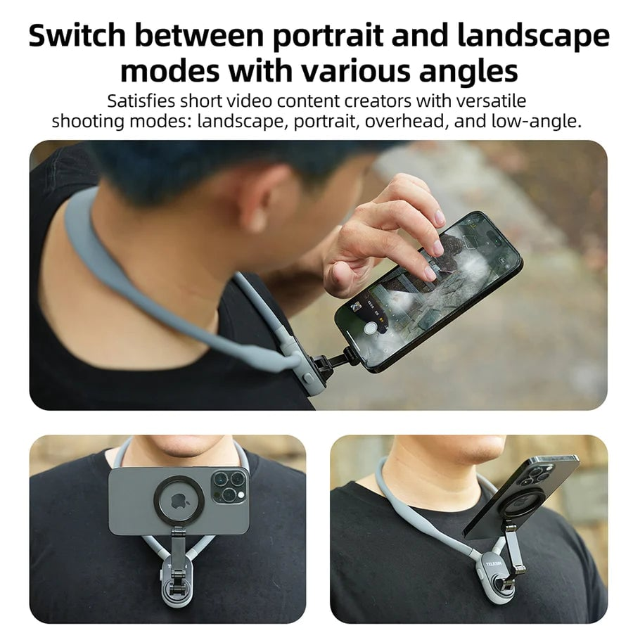 Handsfree Halsfäste för Mobil – Stabilt, Bekvämt & Justerbart för Smidig POV-inspelning