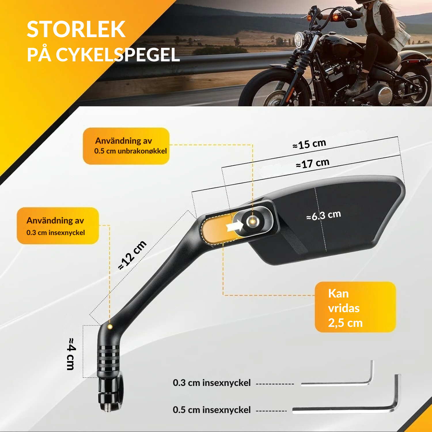 RideGuard™ Cykelspegel – 360° Bak­spegelskärpa och orubblig stabilitet
