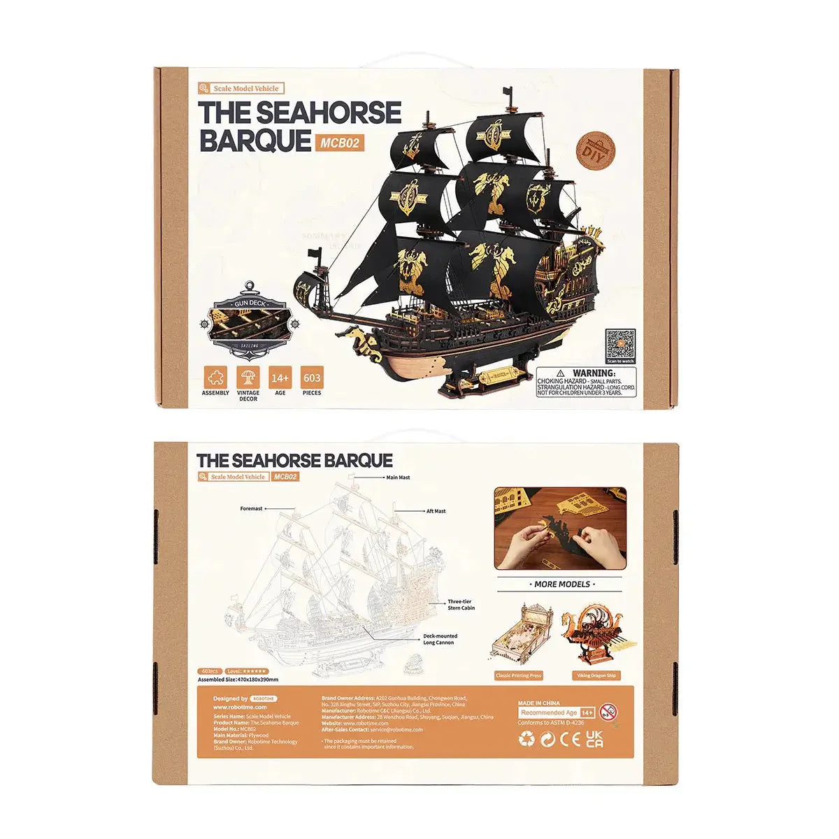 Seahorse Warbarque™ - 3D-träpussel