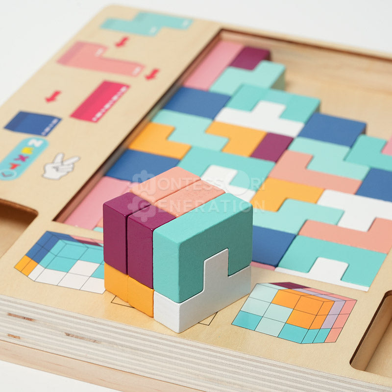 Montessori Tetris i trä
